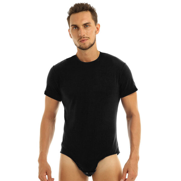 New Short Sleeve Round Neck Button Men's Breathable One-piece Home Pajamas - Image 4
