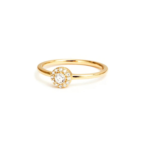 Wind Rounded Corner Moissanite Ring 18K Gold - Image 4