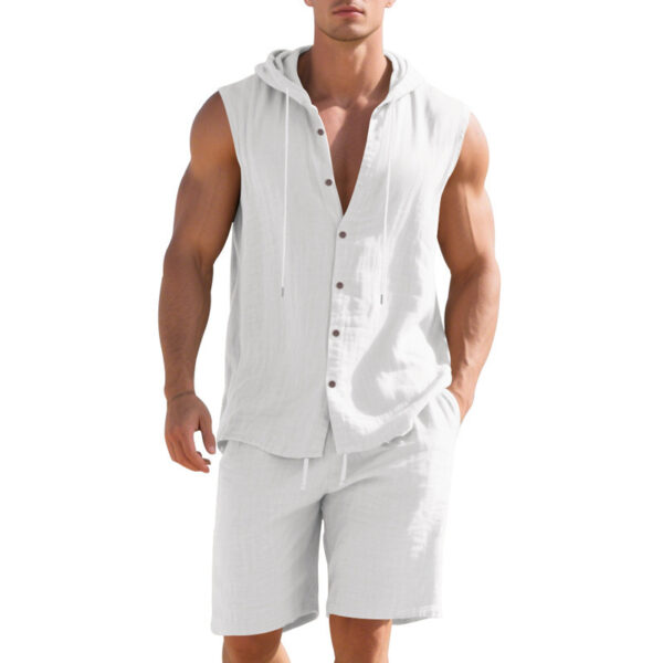 Sleeveless Shirt Shorts Suit Men - Image 2