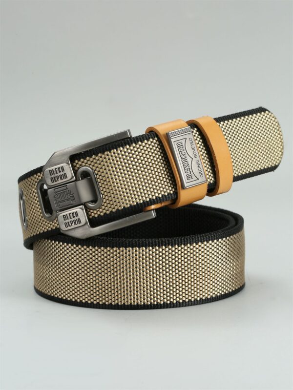Pin Buckle Canvas Belt Cargo Pants Casual Retro Decorative Belt Fashion Men - Image 7