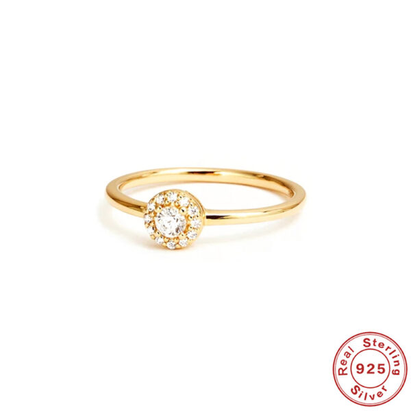 Wind Rounded Corner Moissanite Ring 18K Gold - Image 2