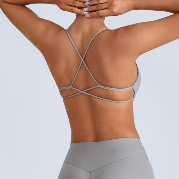 Beauty Back With Chest Pad Cross Spaghetti Strap Bra High Waist Fitness Pants - Image 9