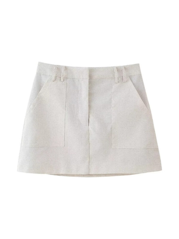 Round Neck Breasted Vest Skirt Outfit - Image 6