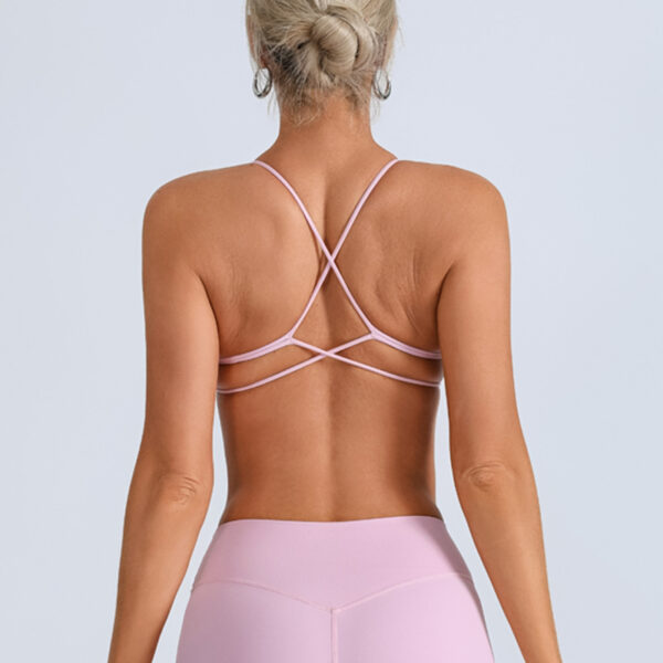 Beauty Back With Chest Pad Cross Spaghetti Strap Bra High Waist Fitness Pants - Image 8