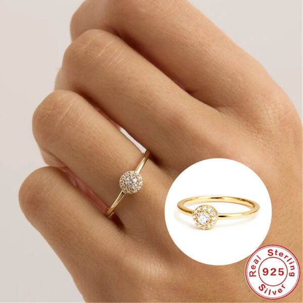 Wind Rounded Corner Moissanite Ring 18K Gold - Image 3