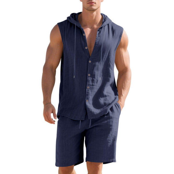 Sleeveless Shirt Shorts Suit Men - Image 6