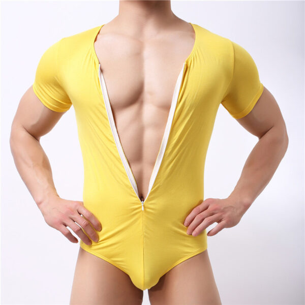 Men's Stretch Tight Exercise Fitness Breathable Body Shaping Vest One-piece Suit - Image 4