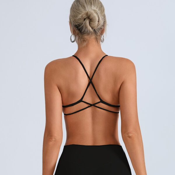 Beauty Back With Chest Pad Cross Spaghetti Strap Bra High Waist Fitness Pants - Image 5