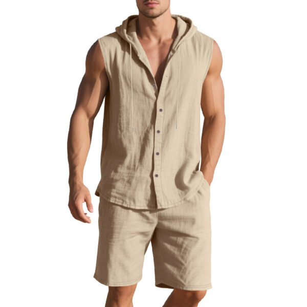 Sleeveless Shirt Shorts Suit Men - Image 10