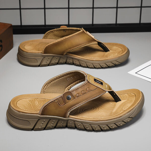 Flip Flops Men's Summer Outdoor Non-slip Wear-resistant Flip-flops Soft Bottom - Image 3