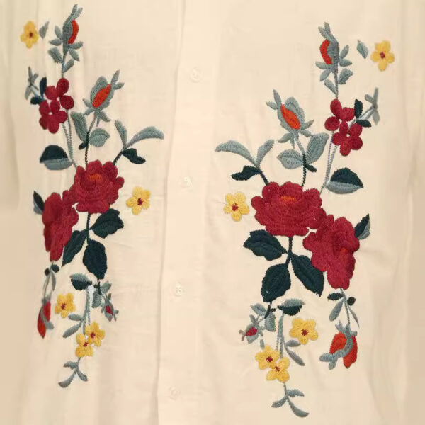 Summer Casual Loose Short Sleeves Vintage Print Lapel Men's Shirt - Image 3