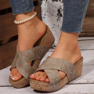 Women's Wedge Platform Slippers Outer Wear