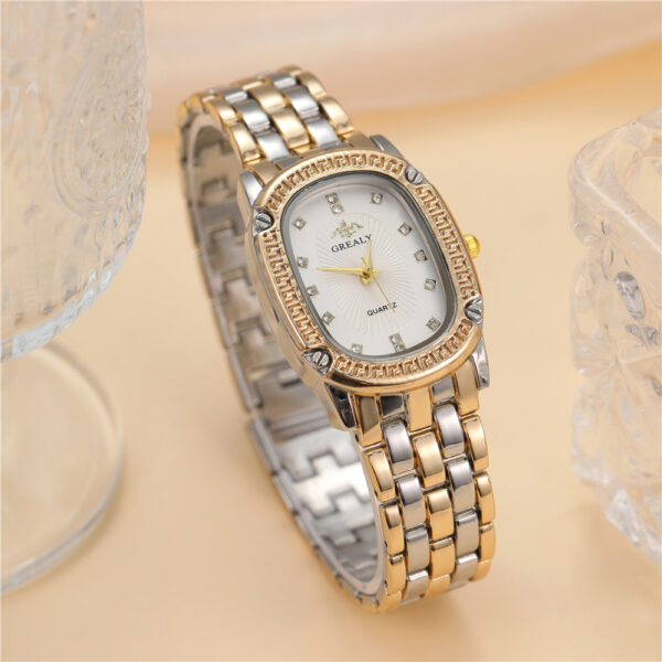 Rhinestone Luxury Multi-color Oval Dial Watch - Image 6
