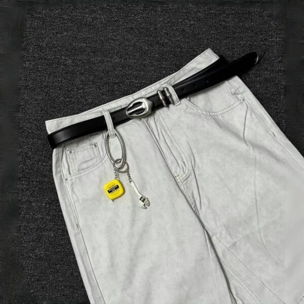 Bullet Retro Silver Buckle With Denim Belt - Image 3