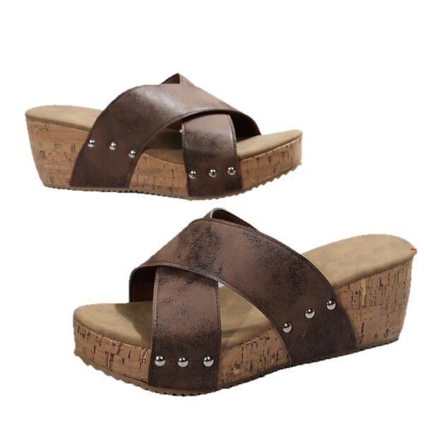 Women's Wedge Platform Slippers Outer Wear - Image 4
