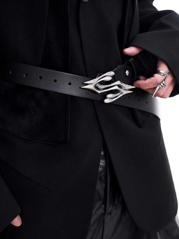 Metal Letter Two-layer Leather Men's Leather Belt - Image 5