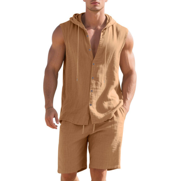 Sleeveless Shirt Shorts Suit Men - Image 3