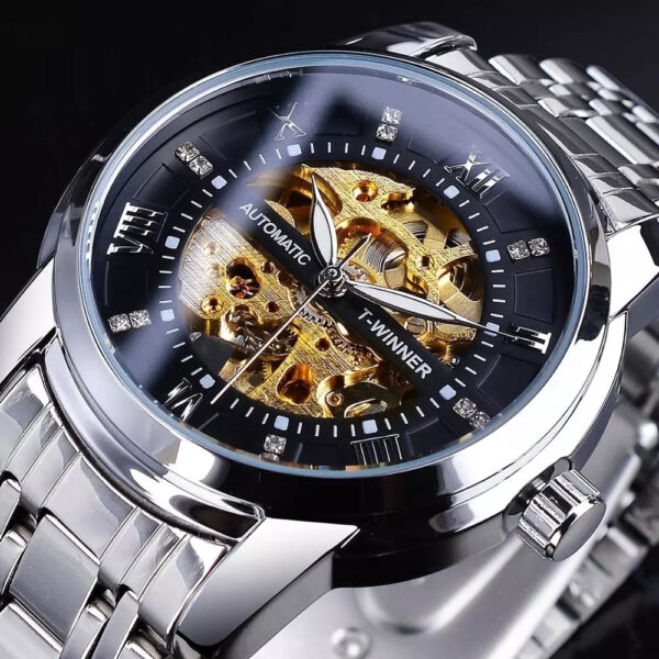 Men's Fashion Hollowed-out Waterproof Mechanical Watch - Image 4