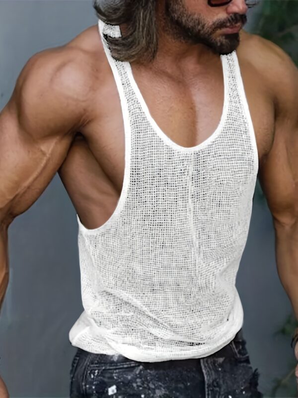 Solid Color Bottoming Shirt Outer Wear Casual Knitted I-shaped Vest - Image 6