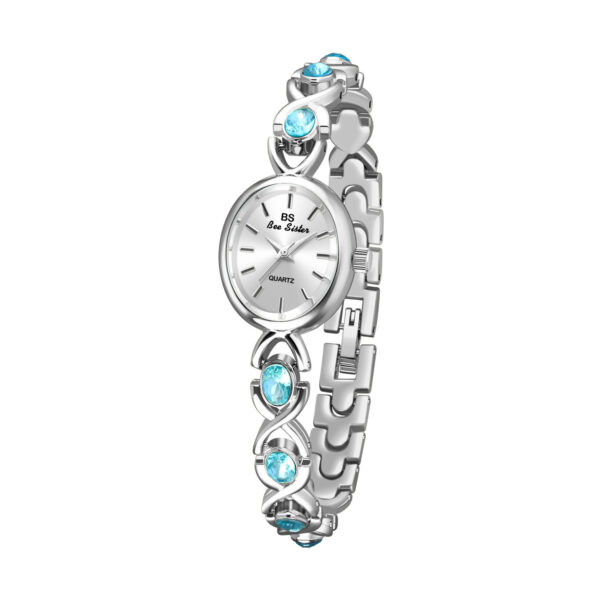 Oval Ice Crushing Glacier Sapphire Small Light Luxury Watch - Image 6