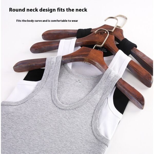 Men's Vest Cotton Slim Fit Sports Bottoming Shirt Breathable Stretch Underwear - Image 4
