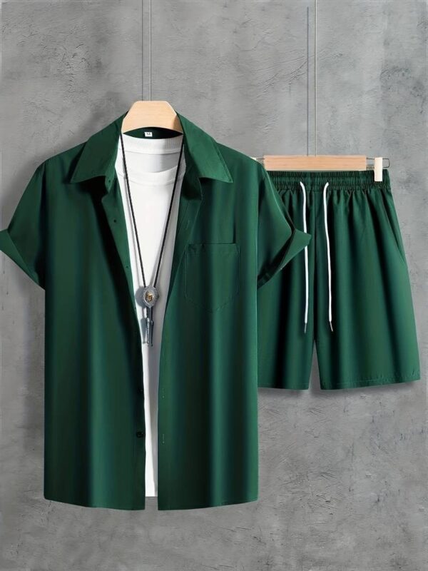 Beach Style Short Sleeve Shirt Men's Suit - Image 3