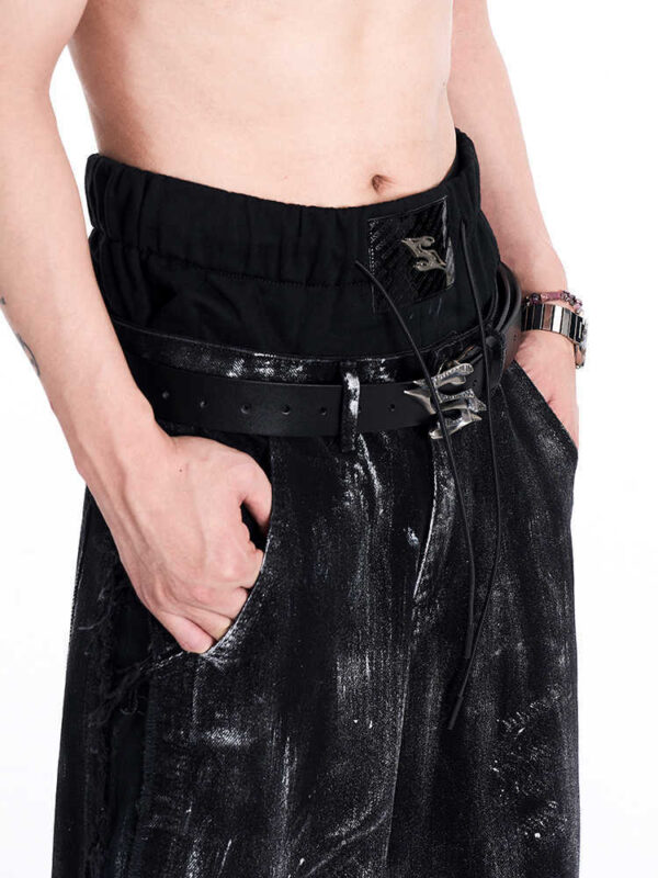 Metal Letter Two-layer Leather Men's Leather Belt - Image 3