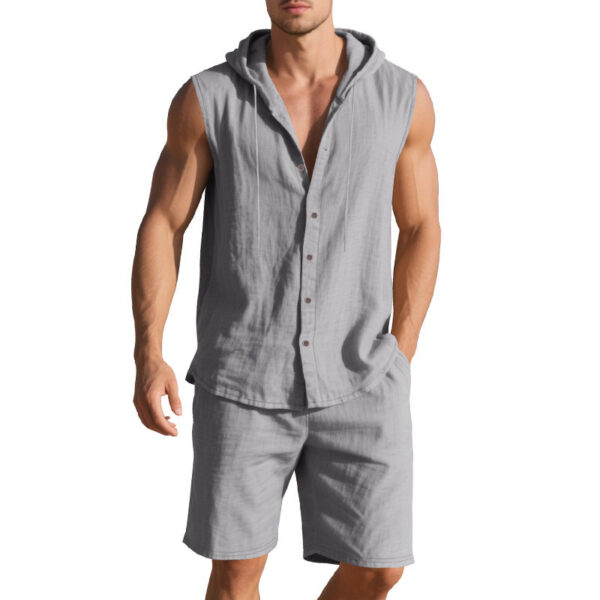 Sleeveless Shirt Shorts Suit Men - Image 4