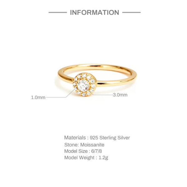 Wind Rounded Corner Moissanite Ring 18K Gold - Image 7